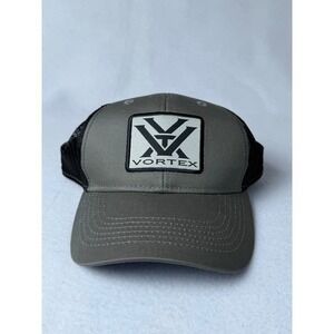 Vortex Optics Trucker Hat Mens Gray Black Mesh Snapback Cap 902-35-DUO NEW